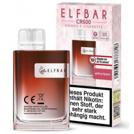 Elfbar CR600 Apple Peach Einweg E-Zigarette 20mg