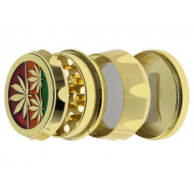 Grinder "Hanfblatt Gold" Metall