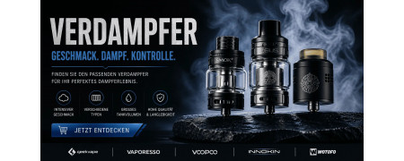 Verdampfer kaufen – Tanks, RTA, RDA für E-Zigaretten