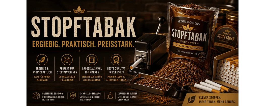 Stopftabak kaufen – Sorten, Marken & Fülltabak