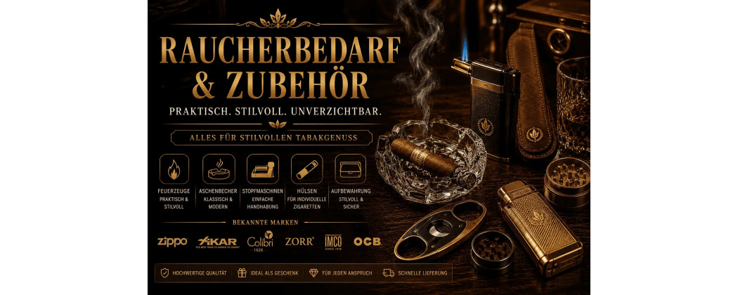 Raucherbedarf & Zubehör – alles praktisch im Überblick