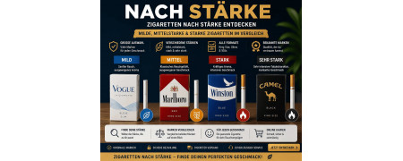 Zigaretten nach Stärke kaufen – Mild bis Stark