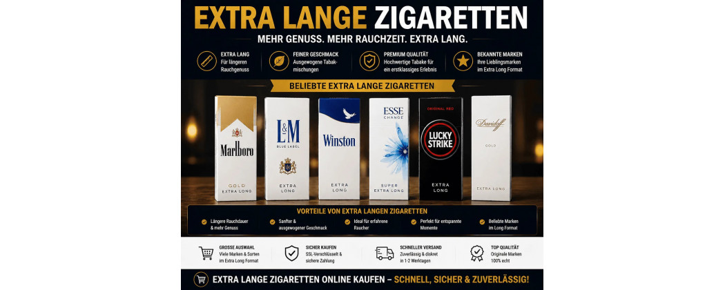 Extra lange Zigaretten online kaufen – 100s & King Size