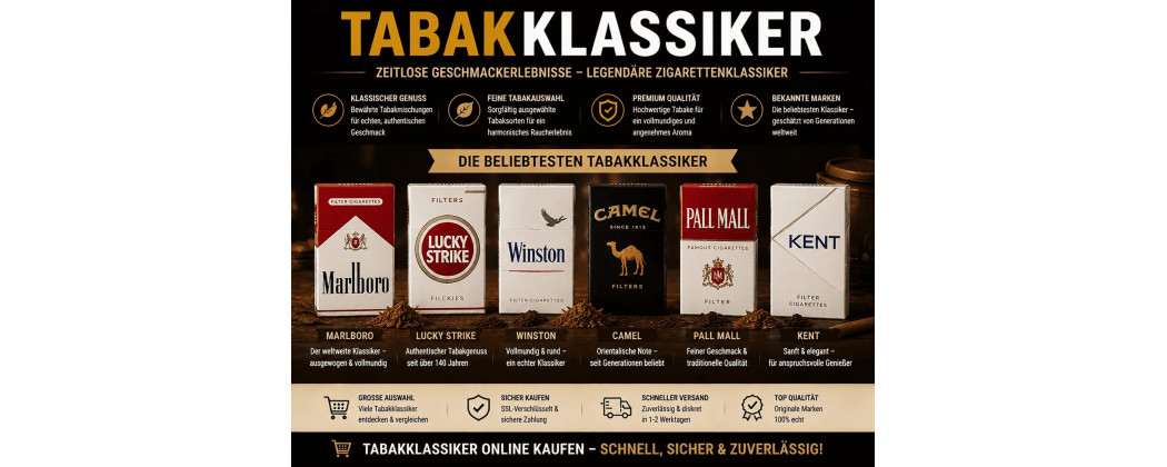 Tabakklassiker online kaufen – Traditioneller Geschmack