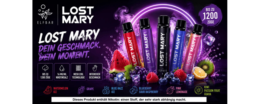 Lost Mary Vapes kaufen – Pods & Einweg Vapes