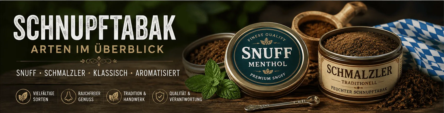 Schnupftabak Arten – Snuff und Schmalzler im Vergleich