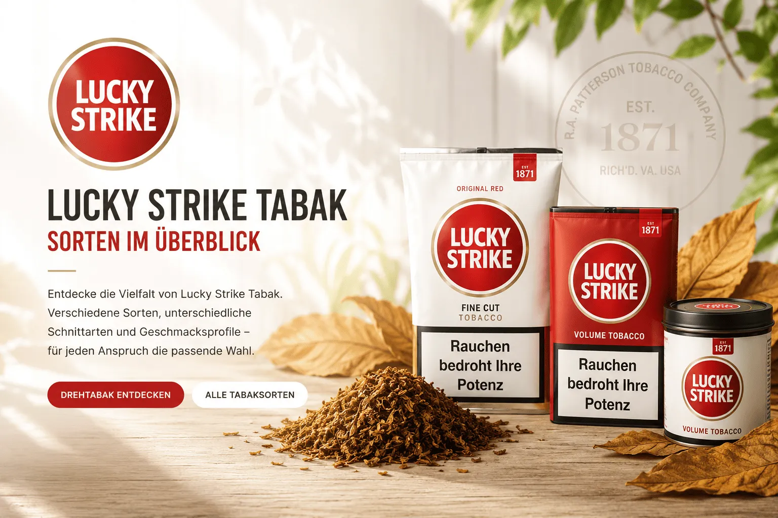 Lucky Strike Tabak – Sorten im Überblick