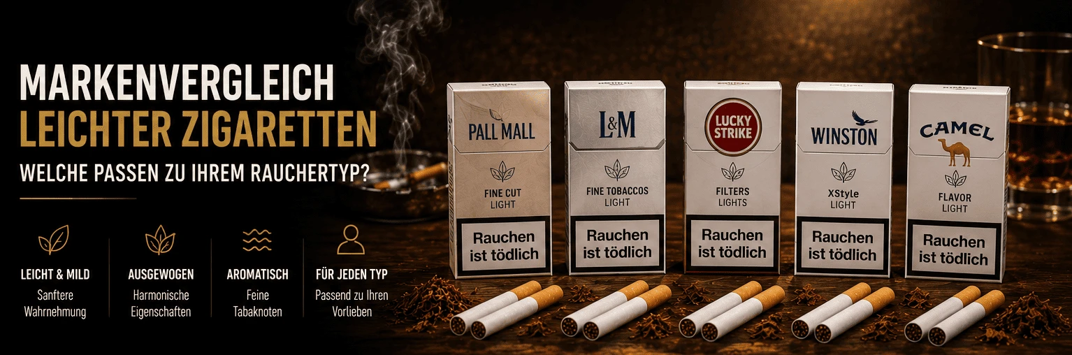 Markenvergleich leichter Zigaretten