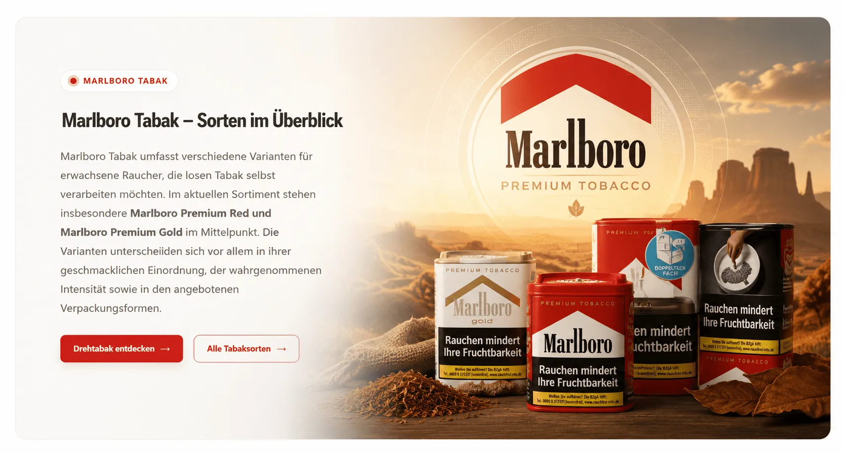 Marlboro Tabak – Premium Red und Premium Gold