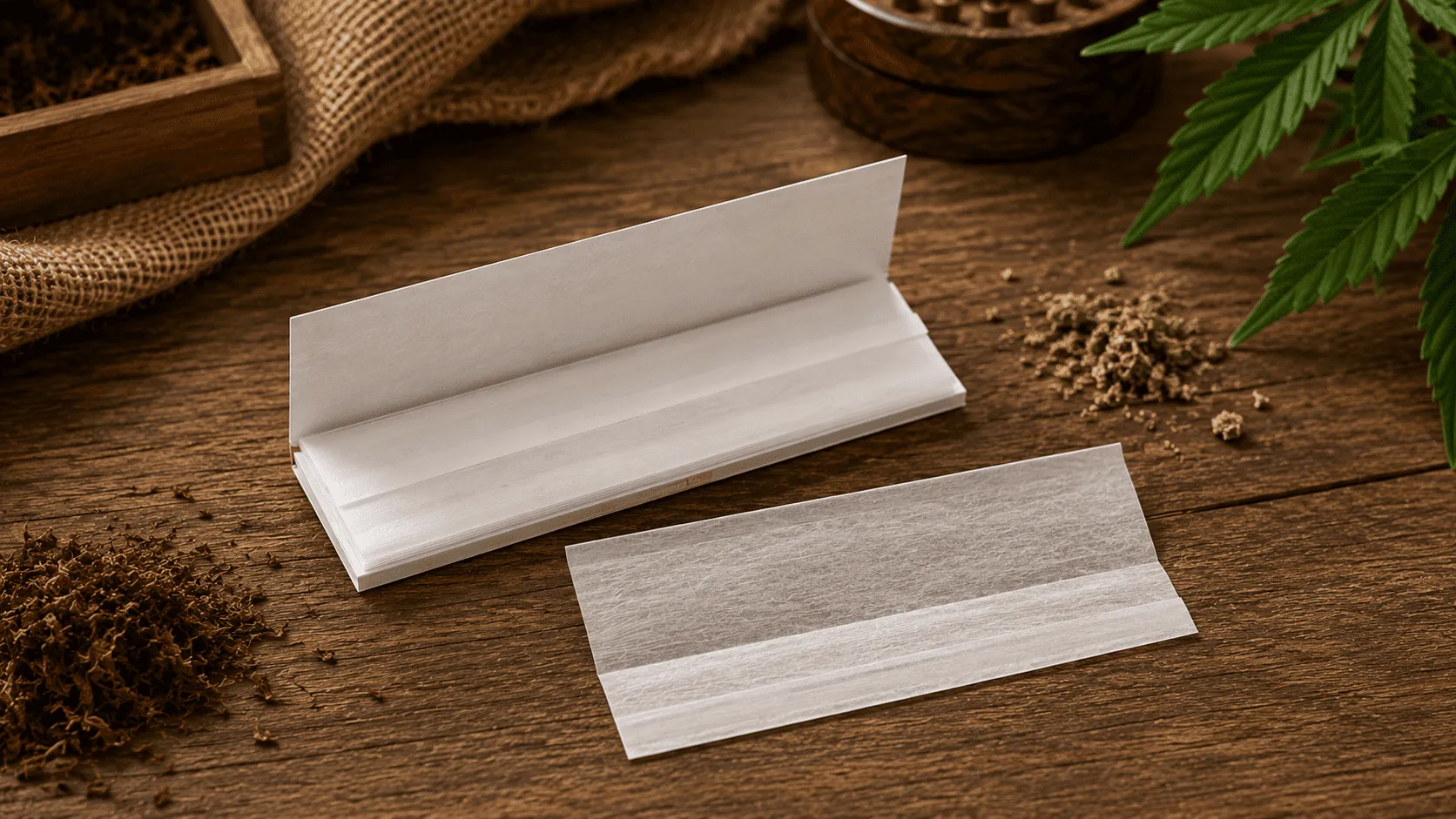 Papers und Zigarettenpapier zum Drehen