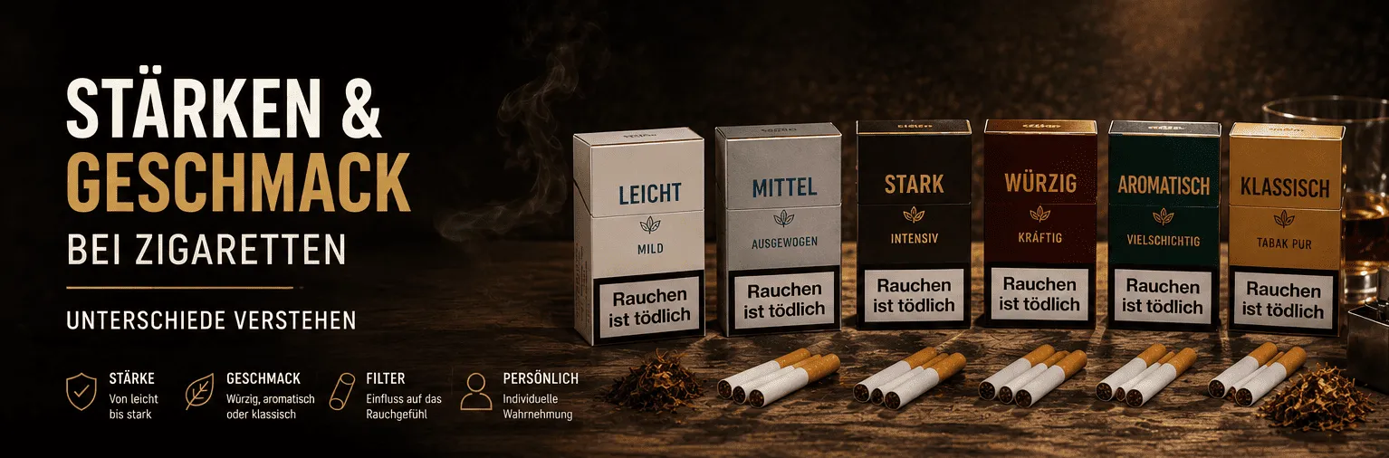 Stärken und Geschmack bei Zigaretten