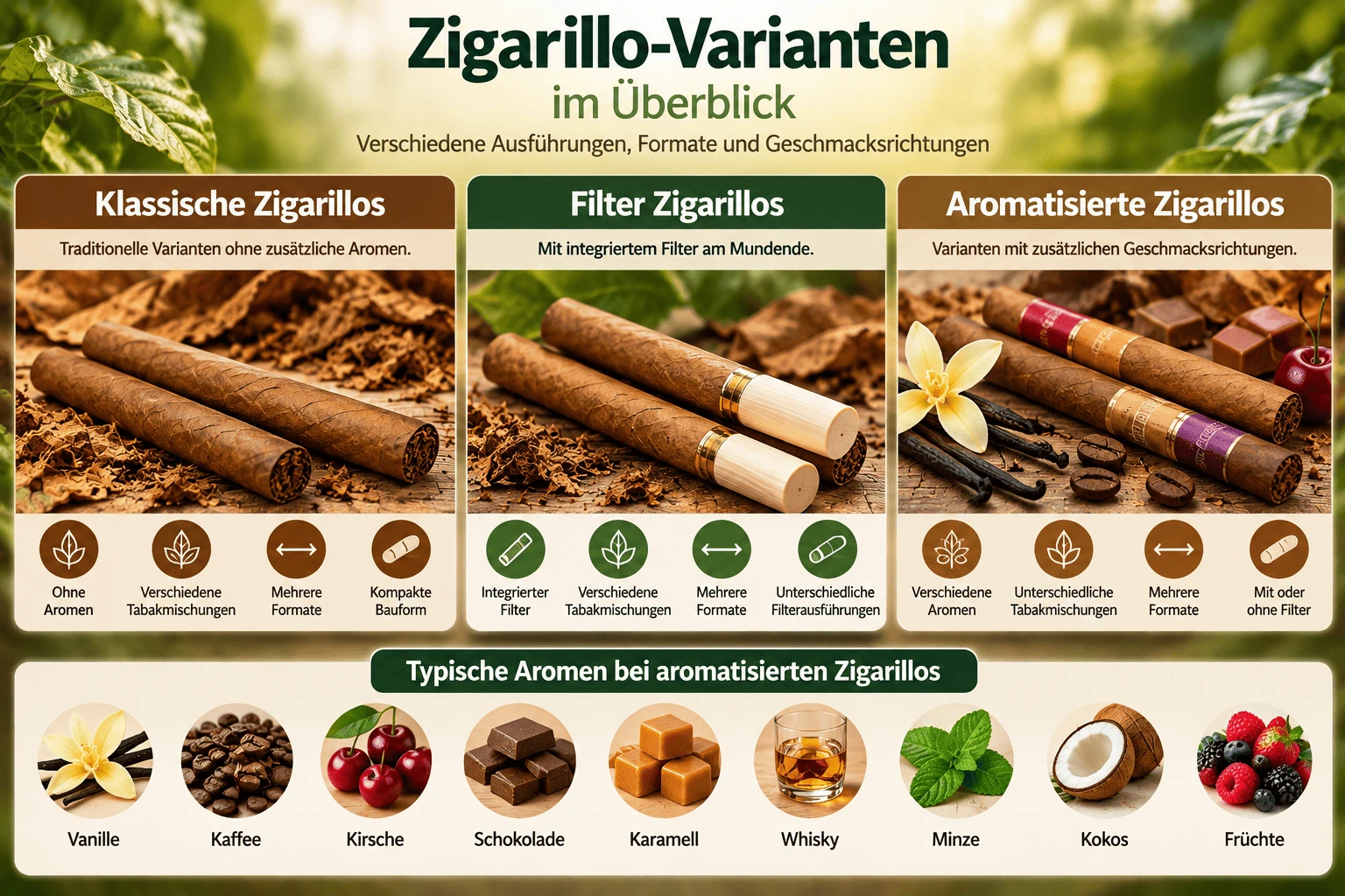 Zigarillo-Varianten im Überblick