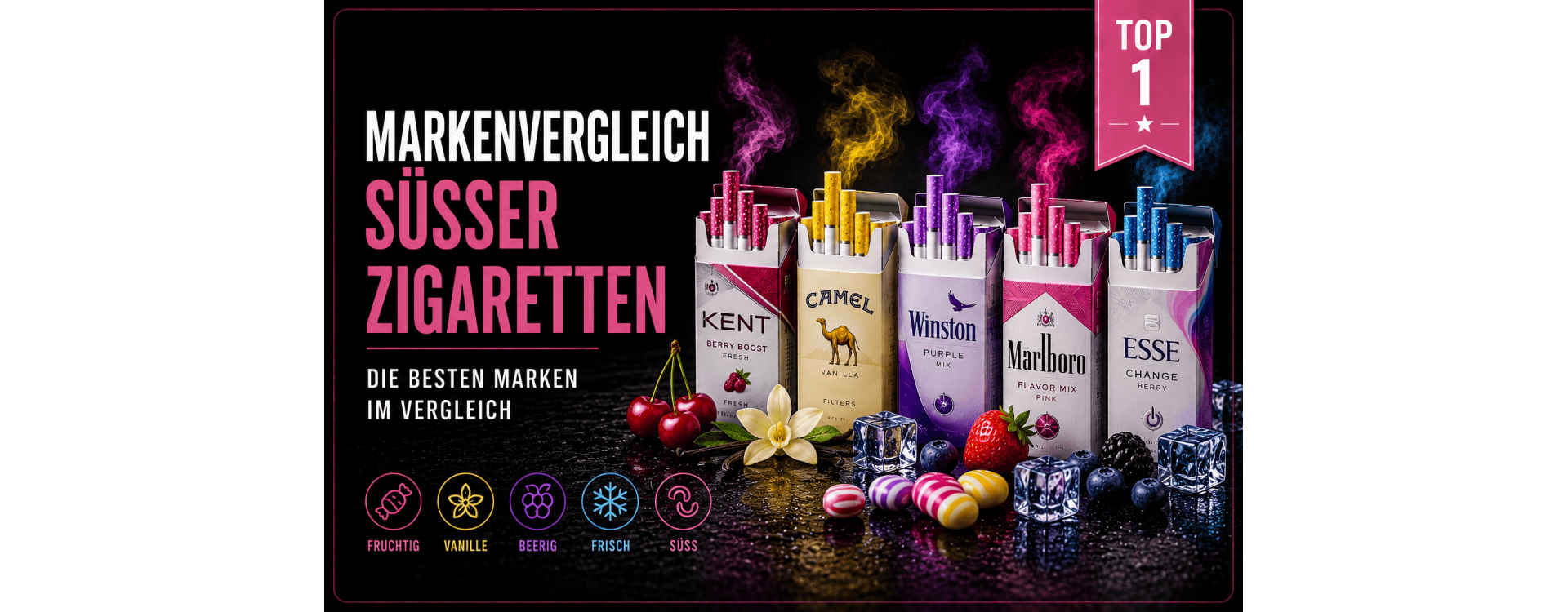 Markenvergleich süßer Zigaretten﻿