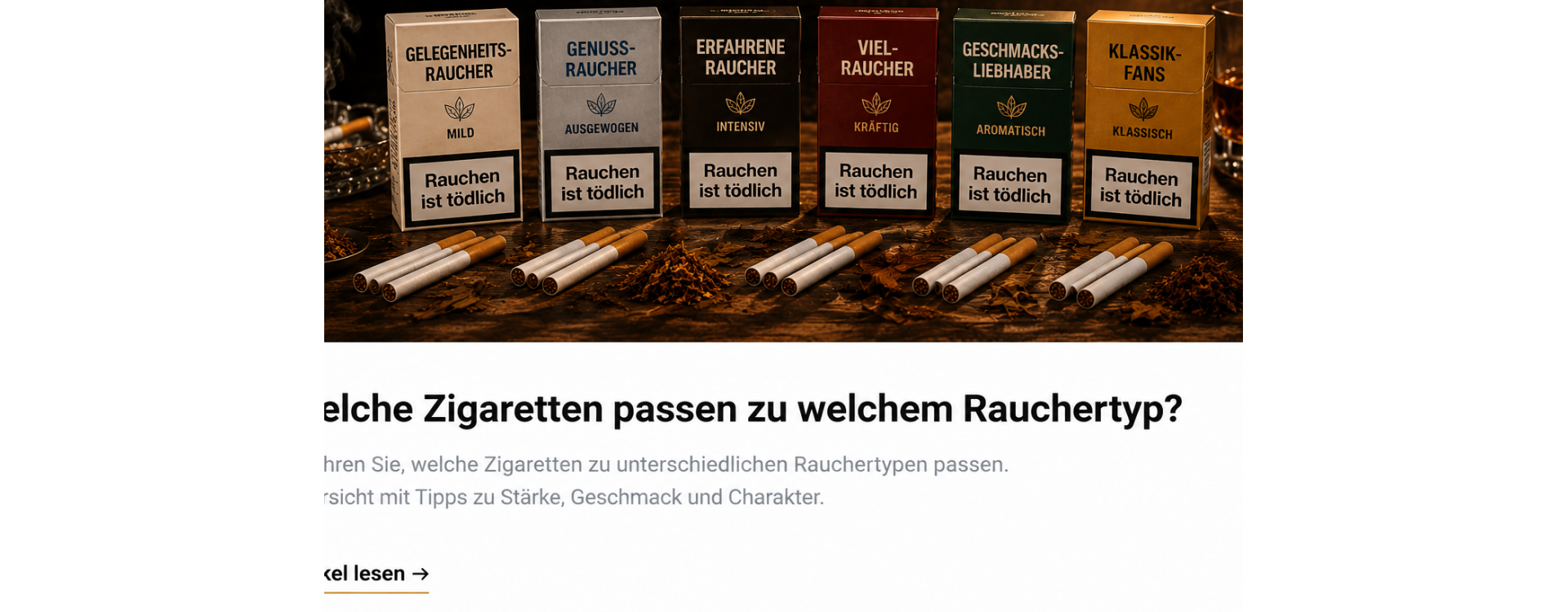 Welche Zigaretten passen zu welchem Rauchertyp
