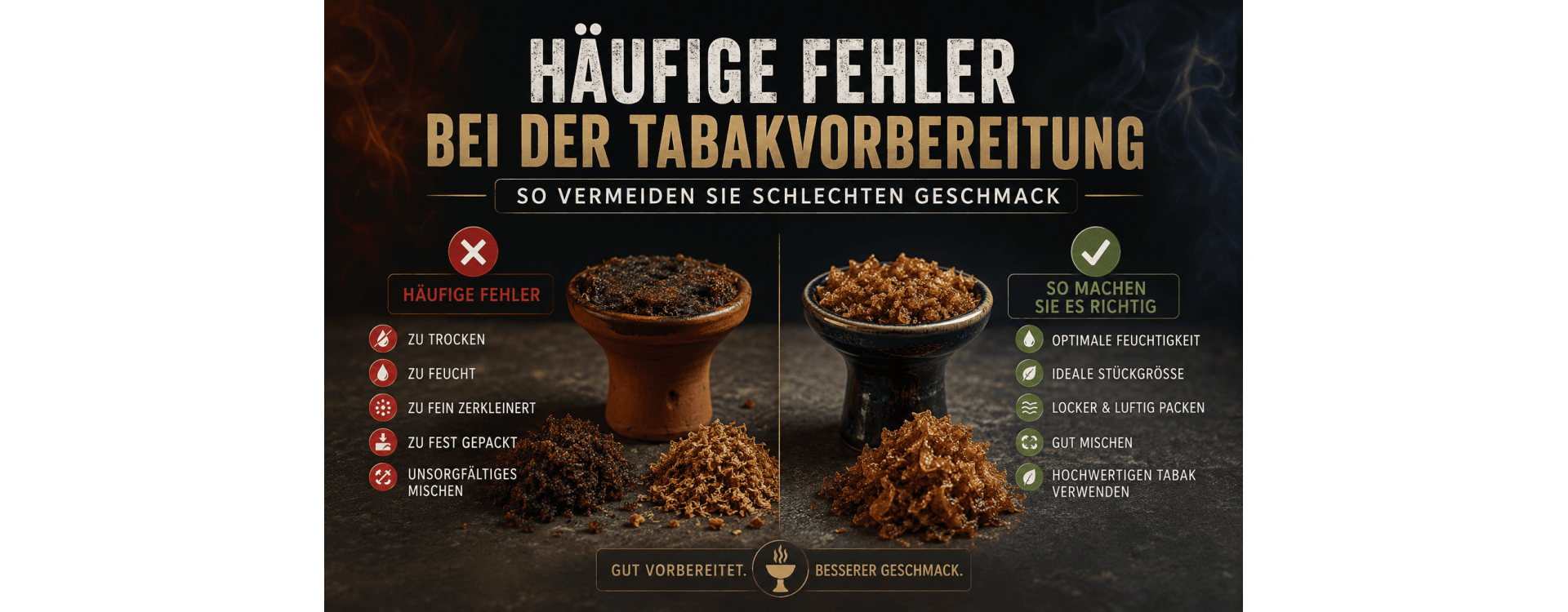 Häufige Fehler bei der Tabakvorbereitung – So vermeiden Sie schlechten Geschmack
