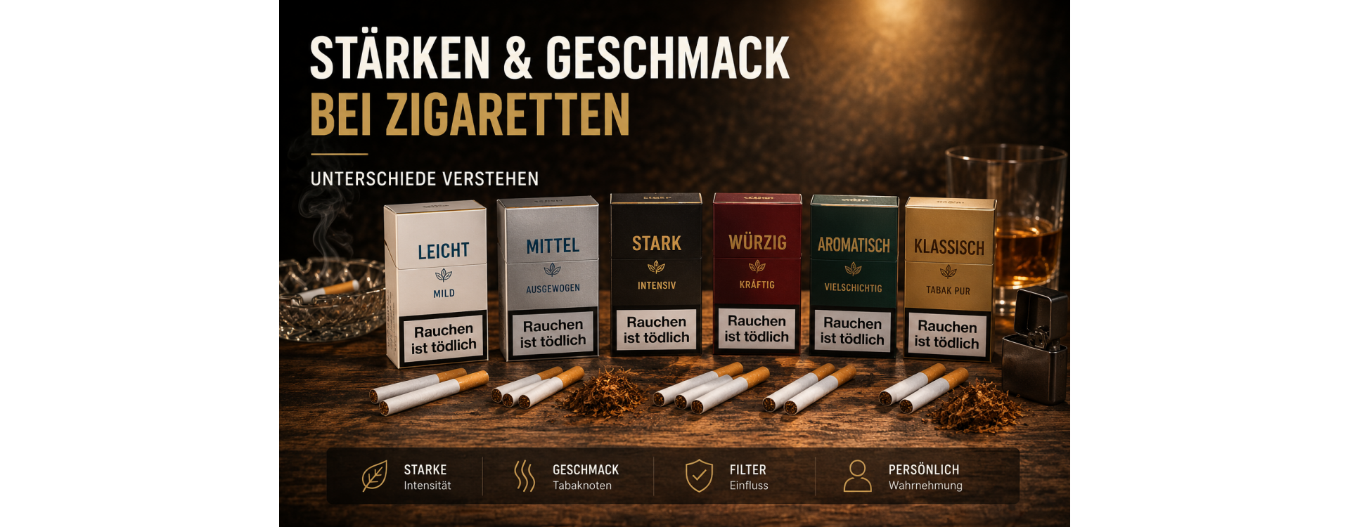 Stärken & Geschmack bei Zigaretten – Unterschiede verstehen