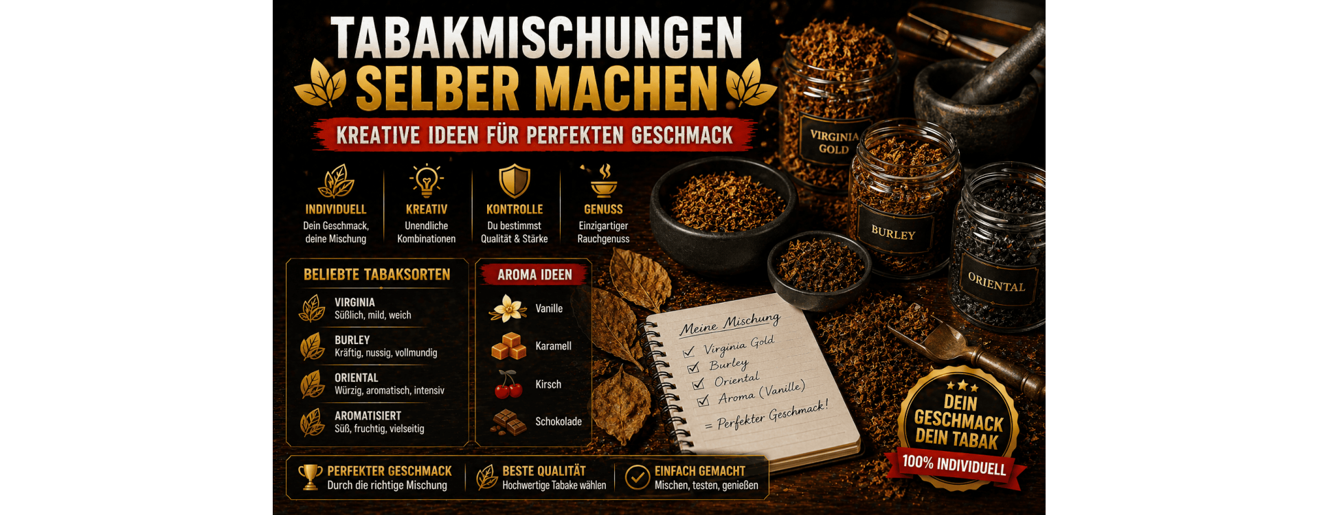 Tabakmischungen selber machen – Kreative Ideen für perfekten Geschmack