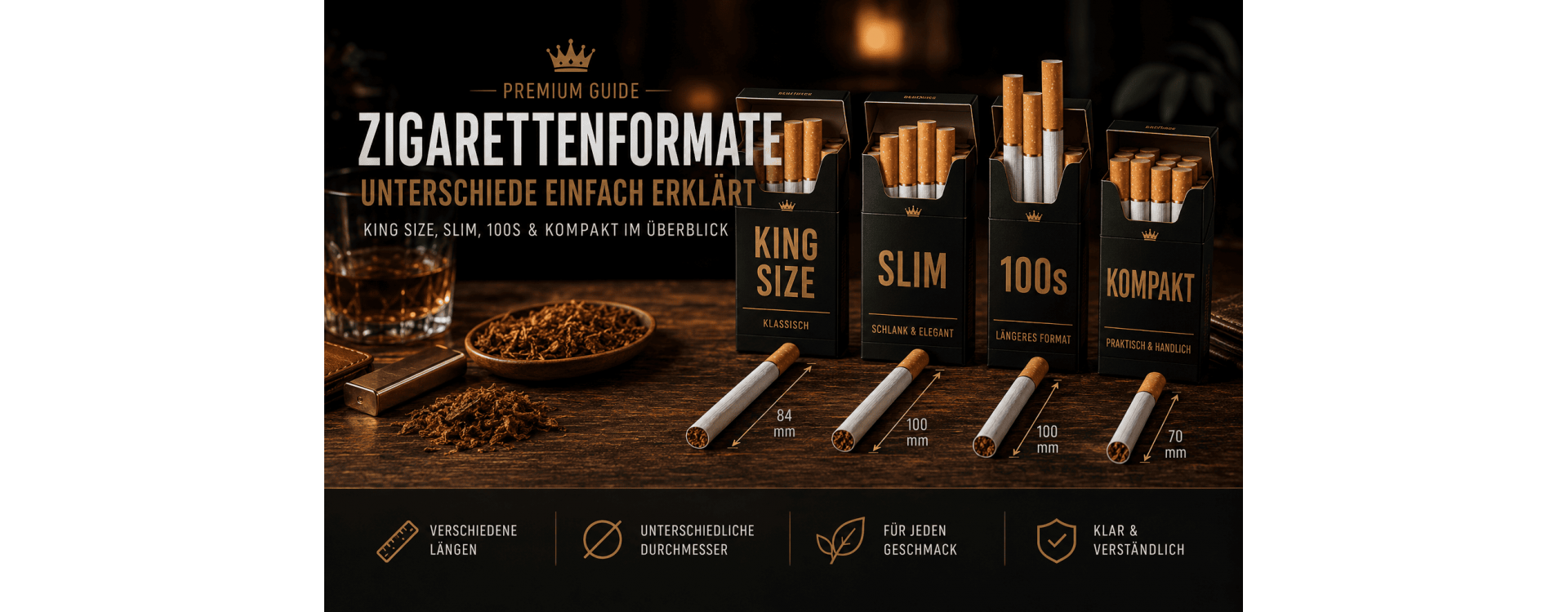 Guide zu Zigarettenformaten – Unterschiede einfach erklärt
